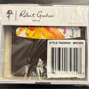 Robert Graham Dark Brown Leather Card Holder